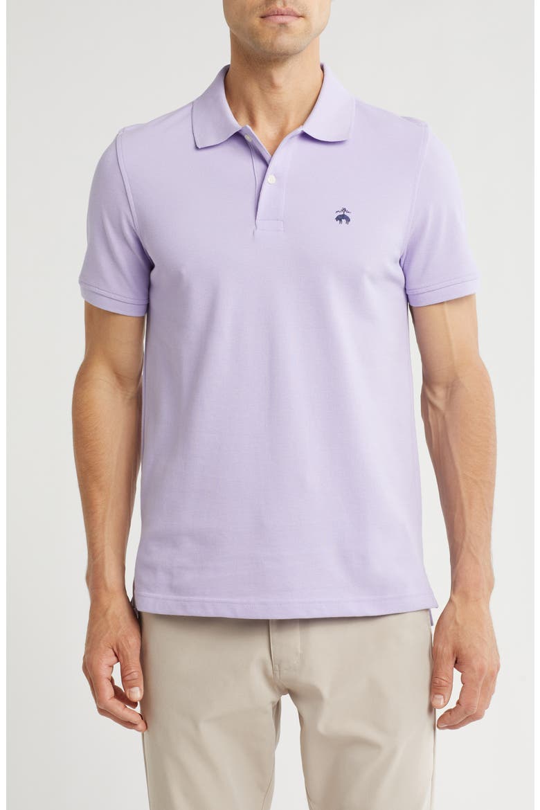 Cotton Piqué Knit Polo, Main, color, LAVENDER