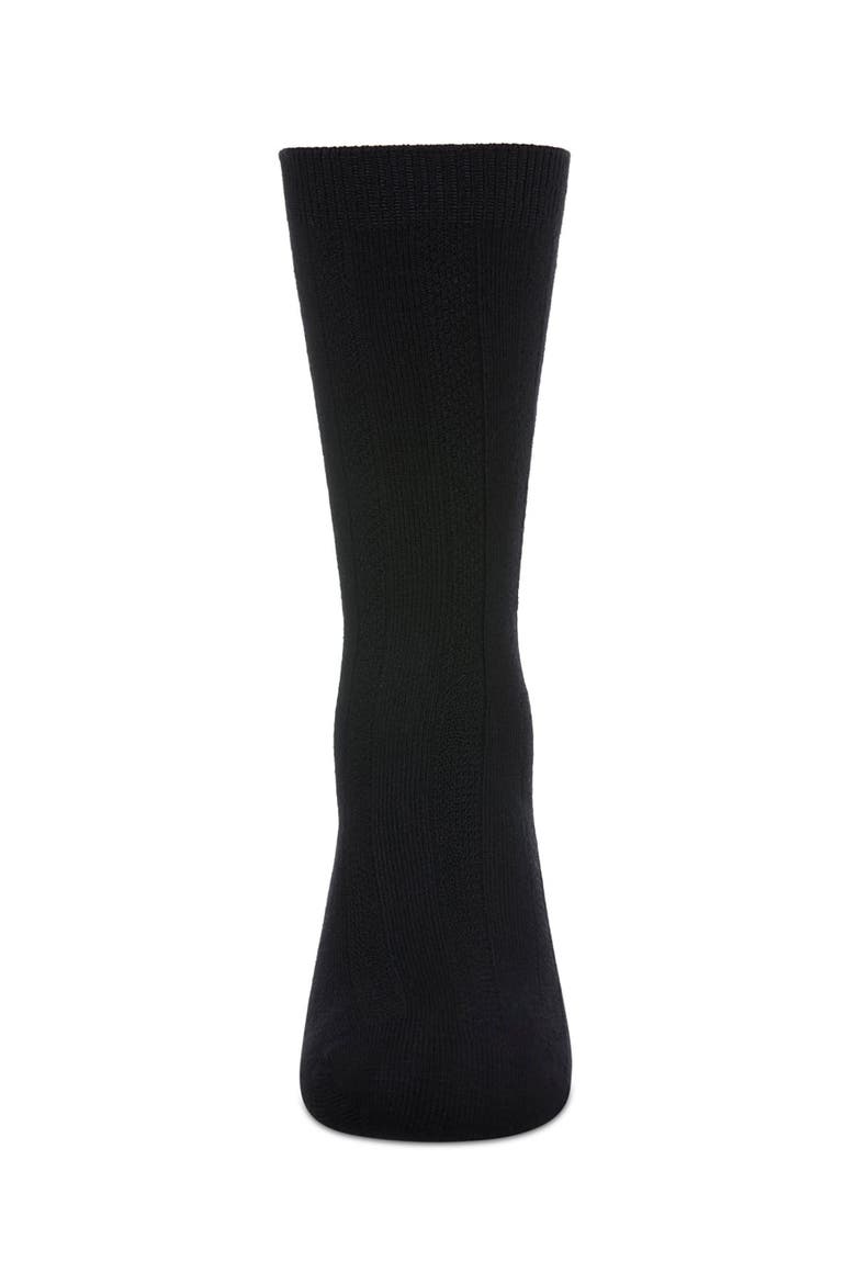 Woven Ribbed Crew Socks, Alternate, color, Black