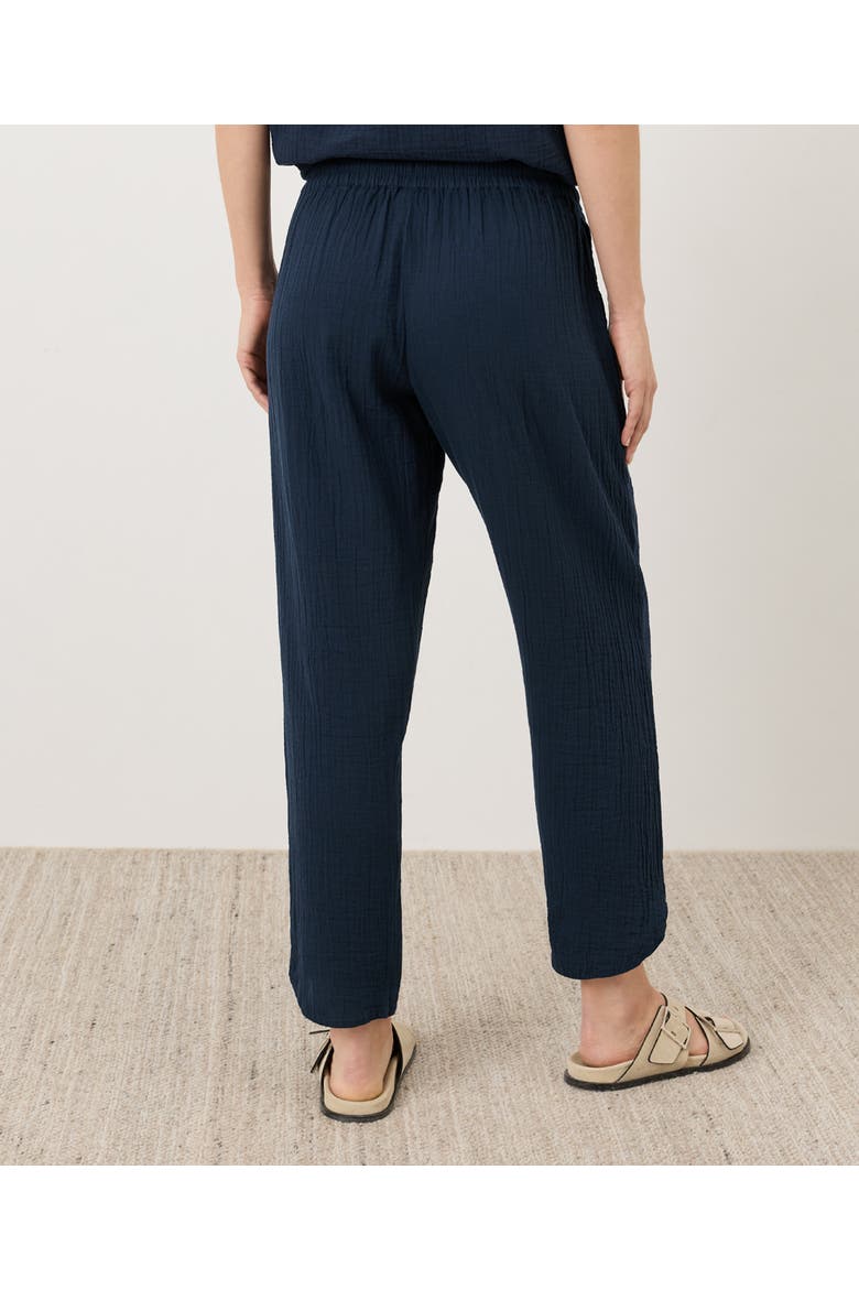 Organic Cotton Coastal Double Gauze Tapered Pull-On Pant, Alternate, color, Navy Blue