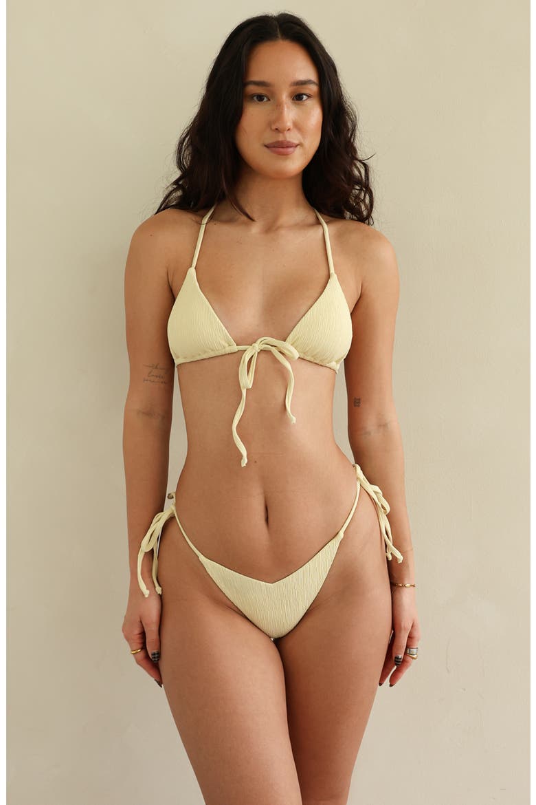 Fuego Triangle Bikini Top, Alternate, color, Honey