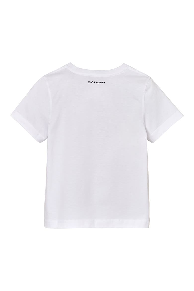 Flocked Daisy Logo Slim Cut T-Shirt, Alternate, color, WHITE