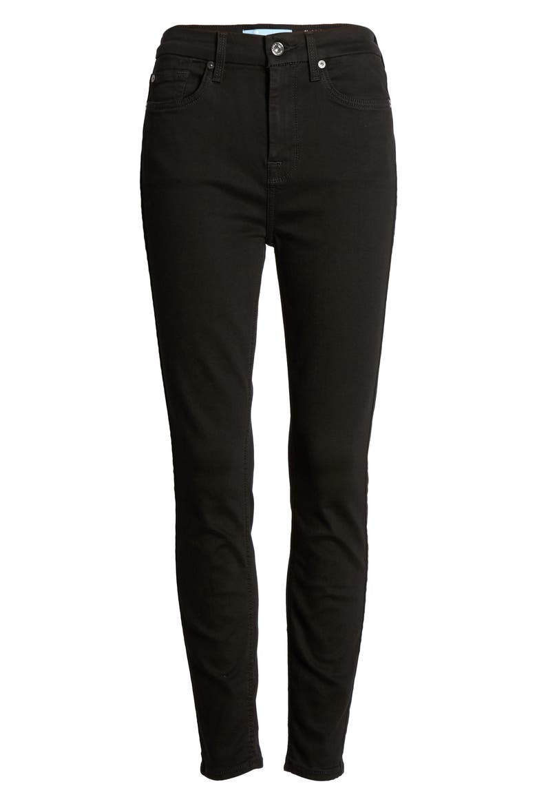 7 For All Mankind® High Waist Ankle Skinny Jeans, Alternate, color, BAIRBLACK