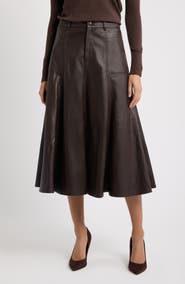 KOBI HALPERIN Ellen Faux Leather Midi Skirt