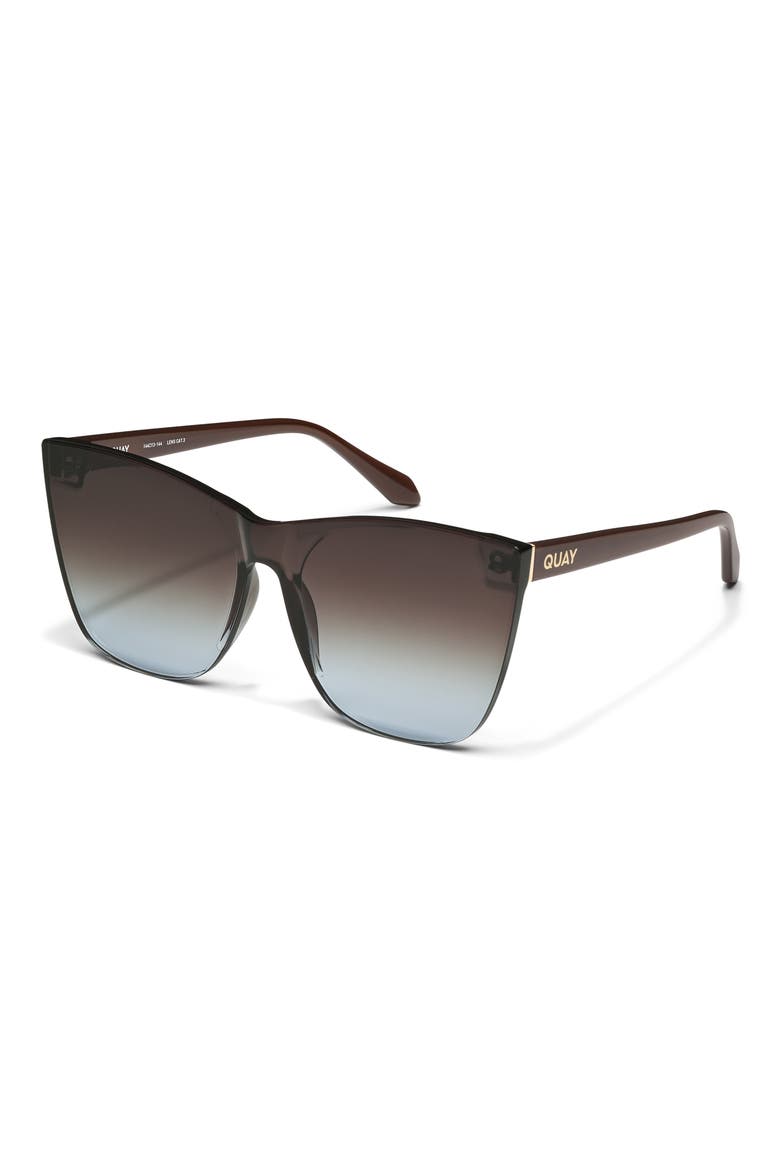 Come Thru 144mm Gradient Cat Eye Sunglasses, Alternate, color, DARK BROWN/ CHOCOLATE BLUE