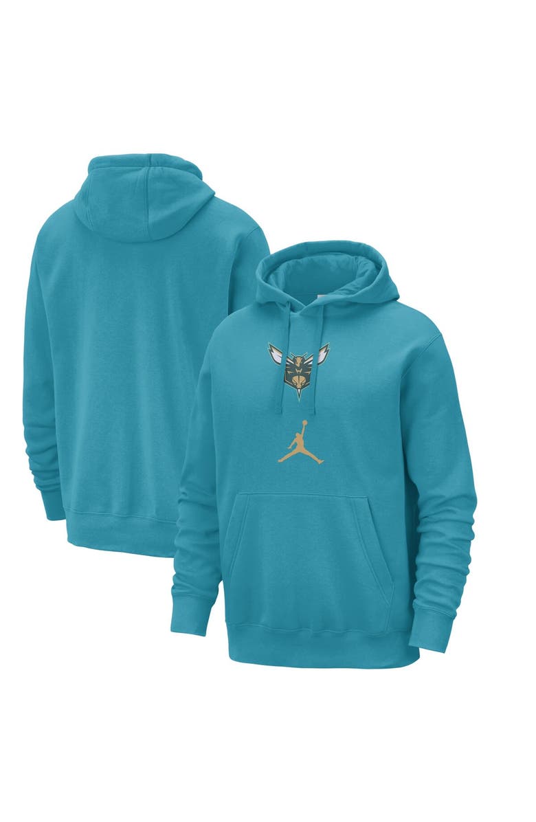 Nike Men's Nike Teal Charlotte Hornets 2023/24 City Edition Essential Club Pullover Hoodie, Main, color,