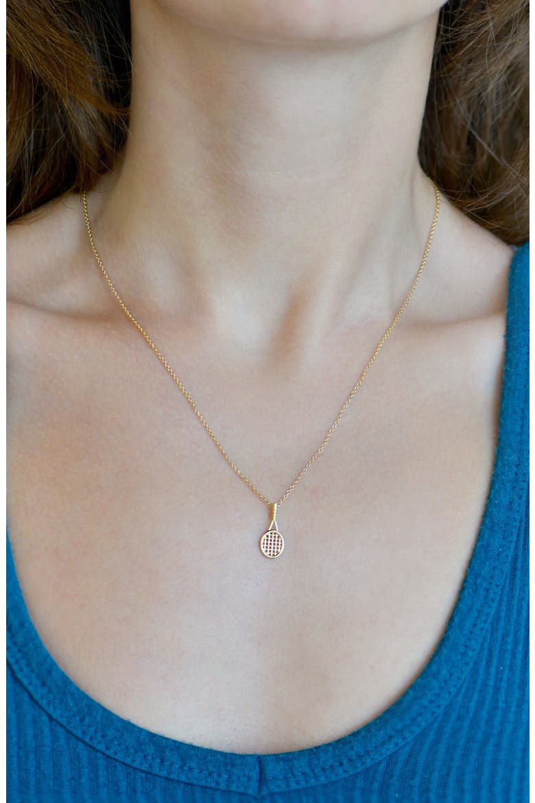 Tennis Racket Pendant, Alternate, color, YELLOW GOLD