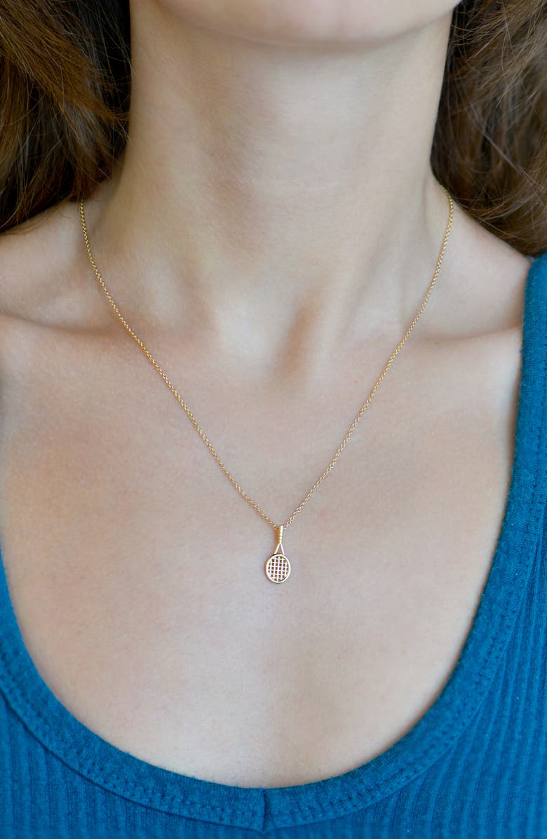 Anzie Tennis Racket Pendant, Alternate, color,