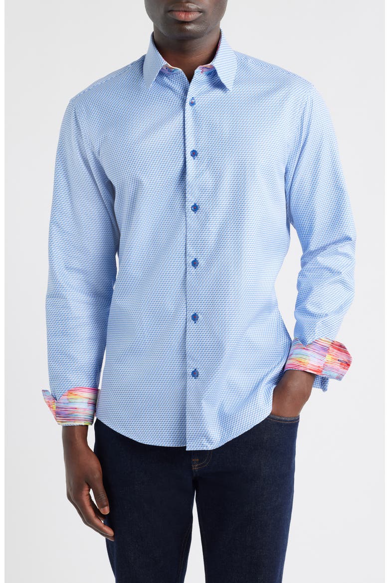 Sinai Collection Luxe Cotton Dress Shirt, Main, color, BLUE