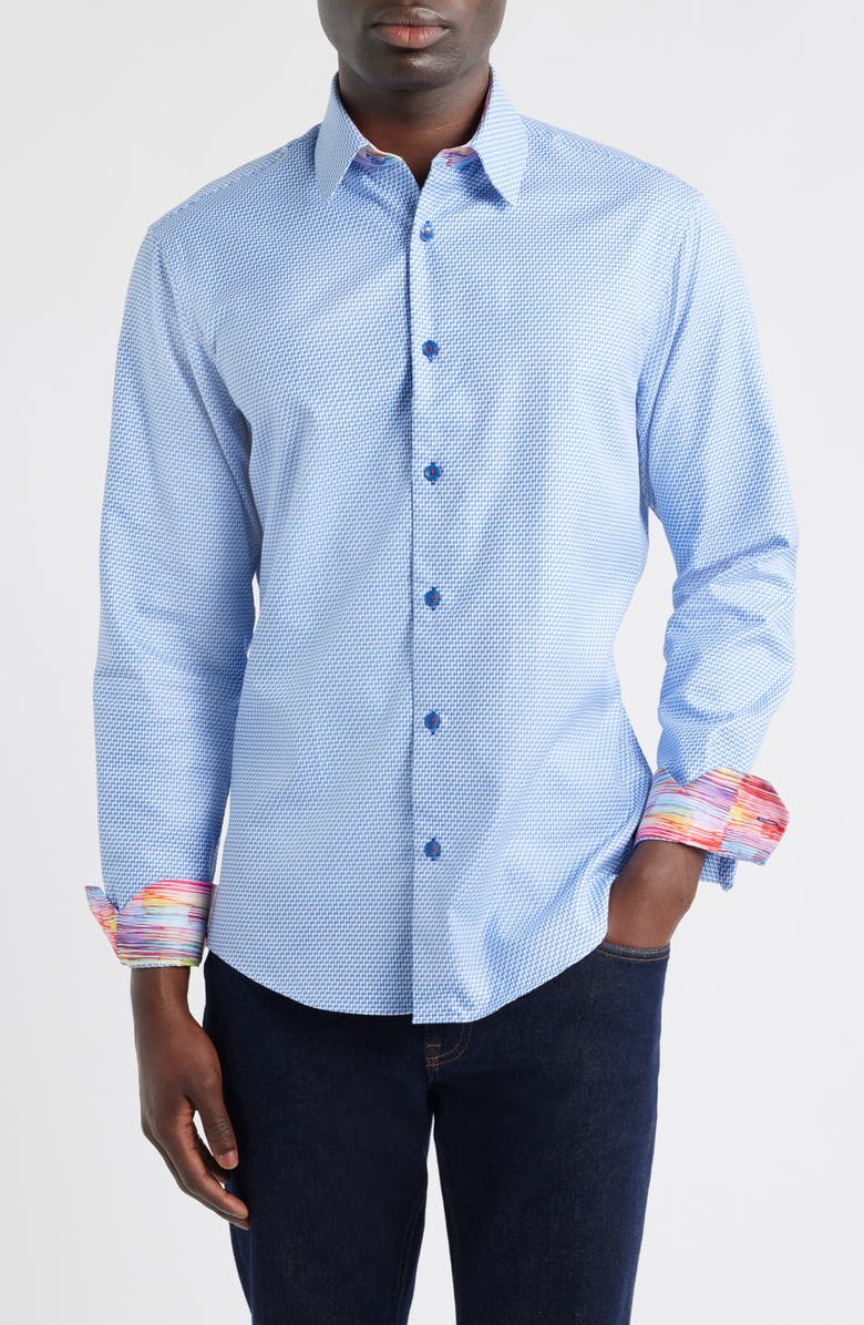 Siragusa Sinai Collection Luxe Cotton Dress Shirt, Main, color, Blue