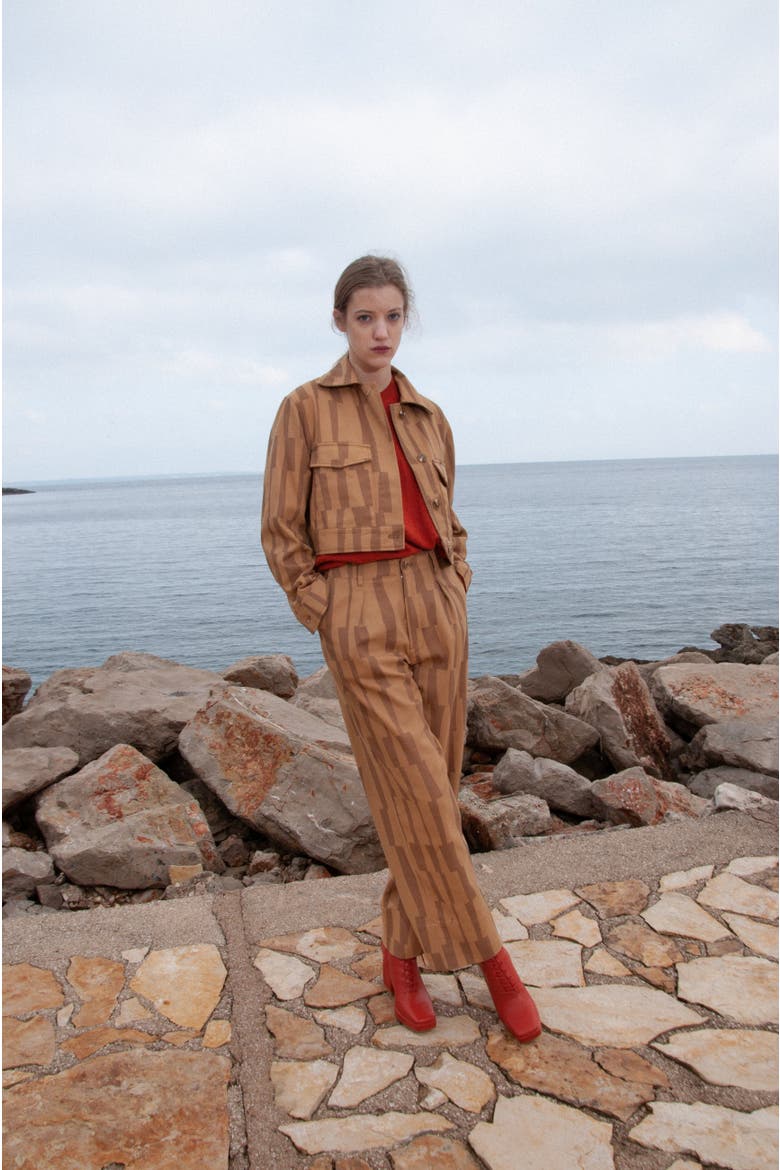 Basile Cotton Twill Pant, Alternate, color, Accenda Clay