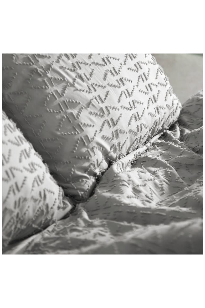 Bali Clipped Jacquard Duvet Set, Alternate, color, STEEL GREY