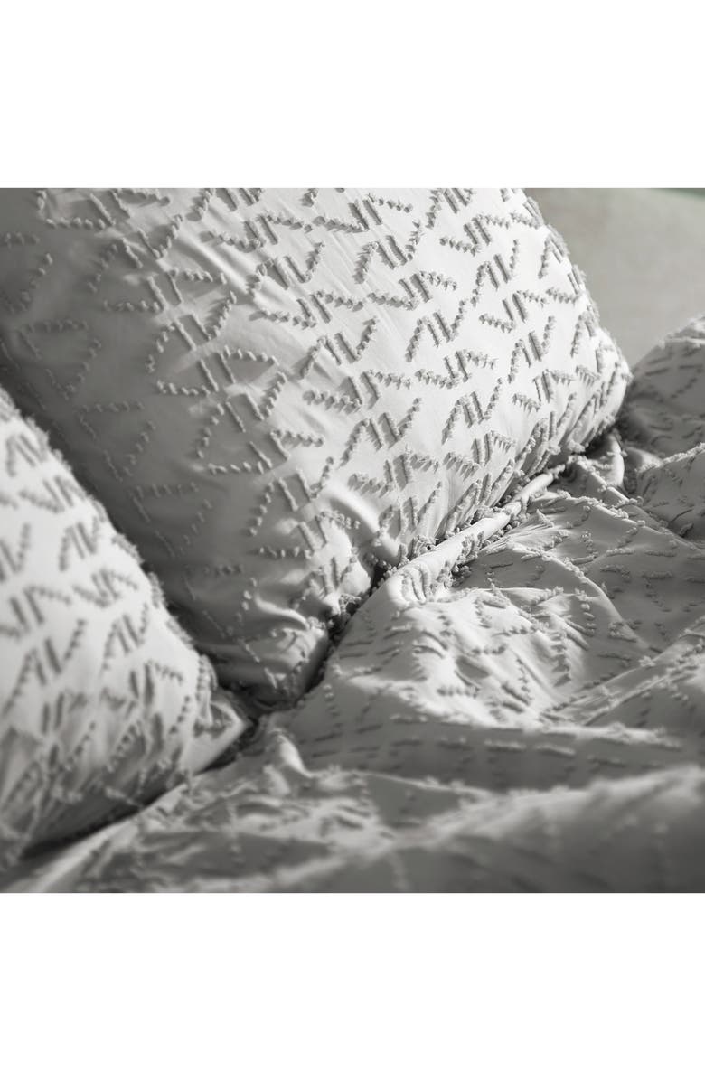 SOUTHSHORE FINE LINENS Bali Clipped Jacquard Duvet Set, Alternate, color, Steel Grey