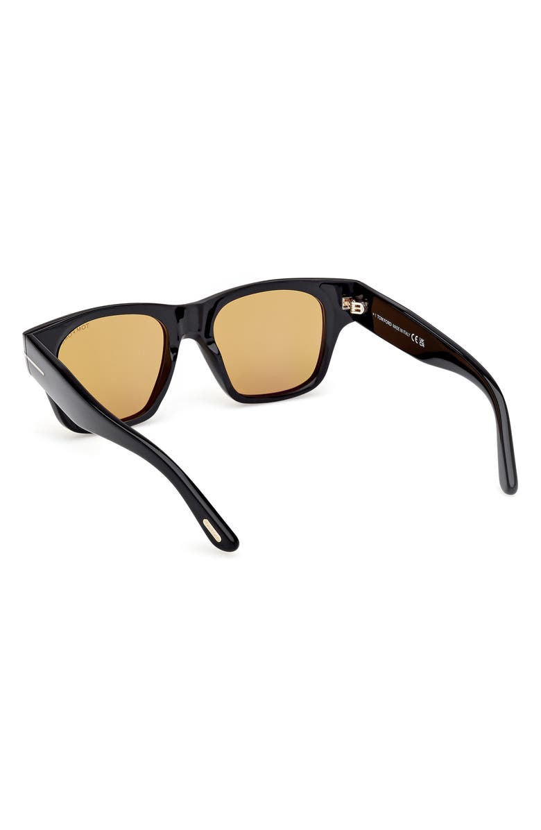 TOM FORD 53mm Square Sunglasses, Alternate, color, Shiny Black Eco / Vicuna