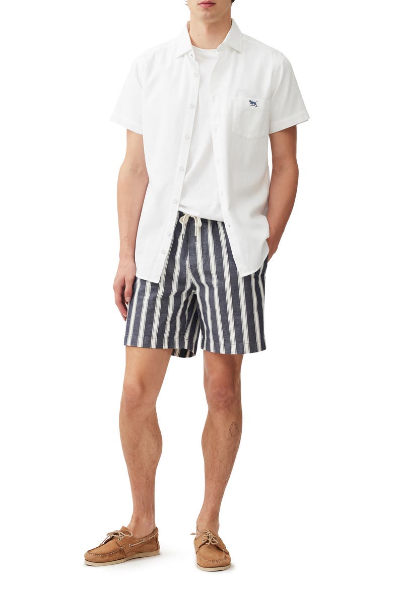 Airtex Short Sleeve Cotton Button-Up Shirt, Alternate, color, BLANC