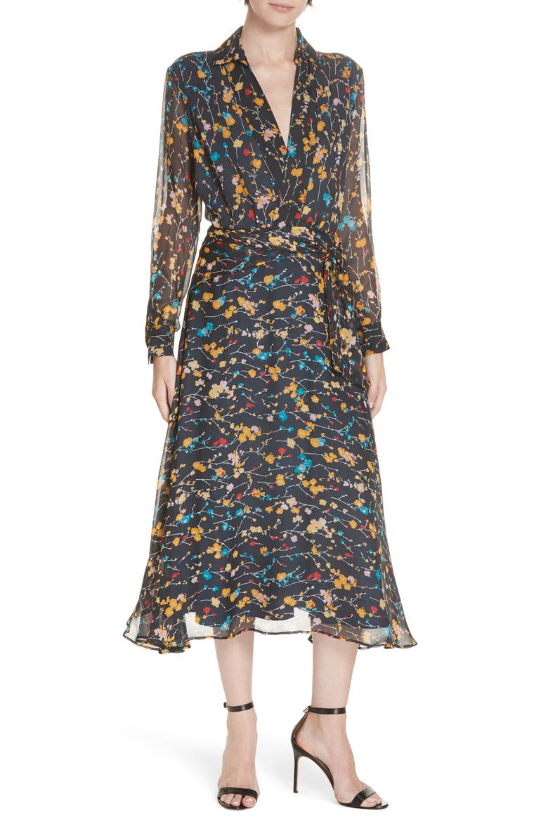 Vivienne Silk Midi Dress, Main, color, ECLIPSE MULTI