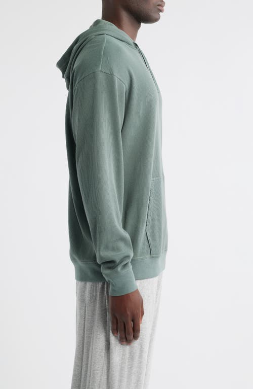 Nordstrom Cotton Blend Thermal Hoodie In Green