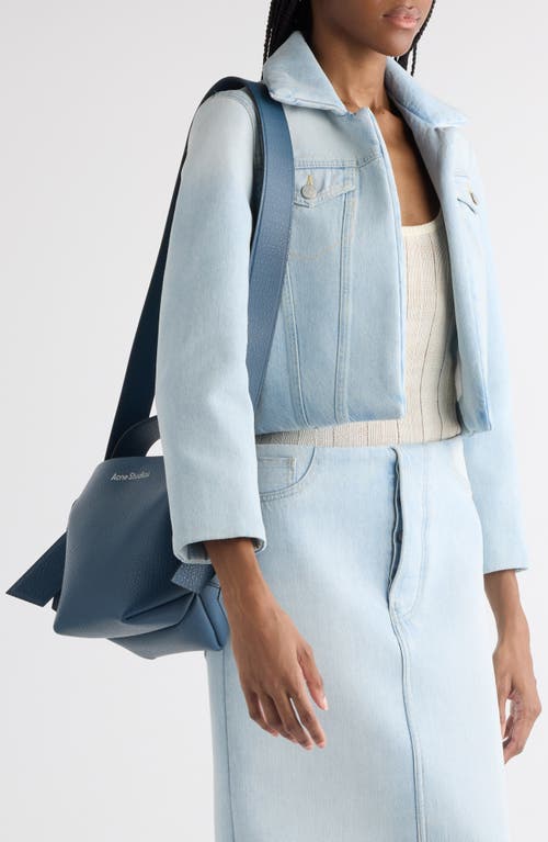 Acne Studios Mini Musubi Leather Shoulder Bag In Denim Blue