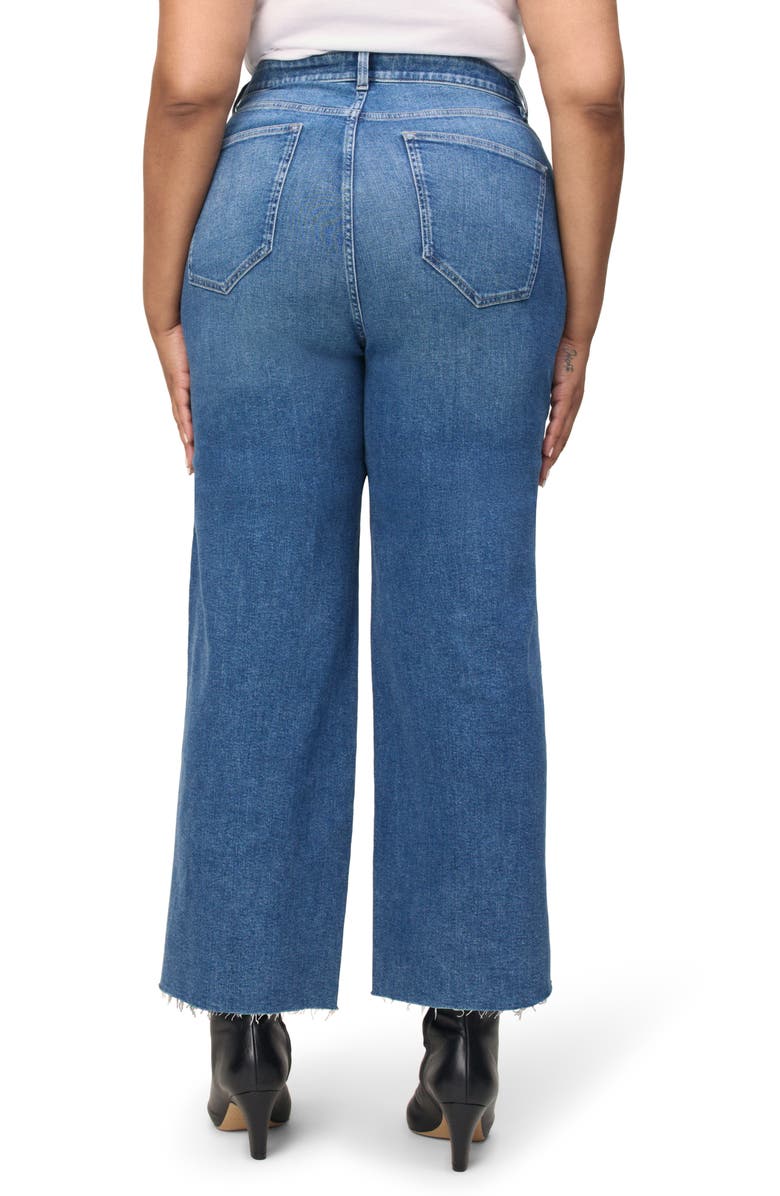 WARP+WEFT ICN Raw Hem High Waist Ankle Wide Leg Jeans, Alternate, color, 