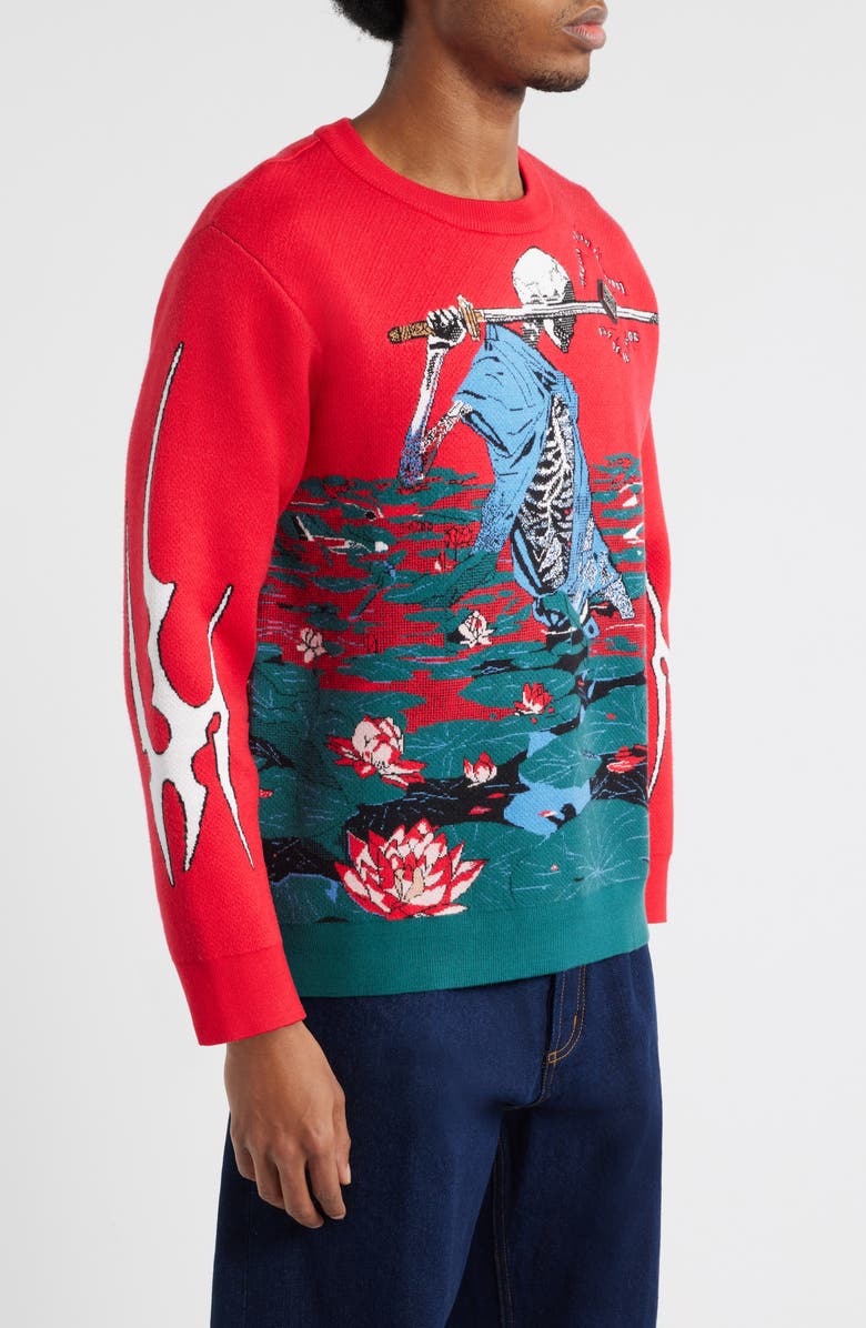 VERYRARE Skeleton Bushido Sweatshirt, Alternate, color, Red