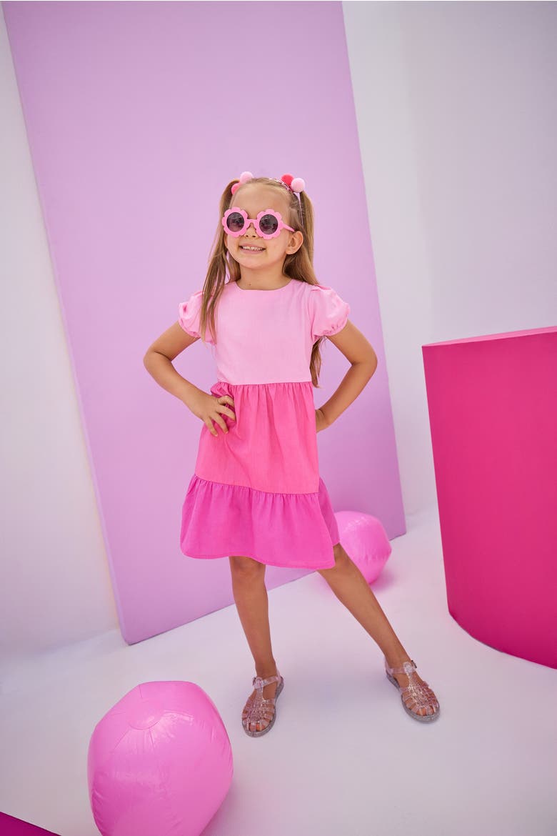 Kids' Tiered Smita Dress, Alternate, color, Pinks