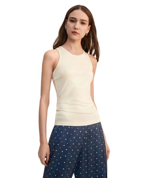 Spartium Racer-Back Silk Jersey Tank