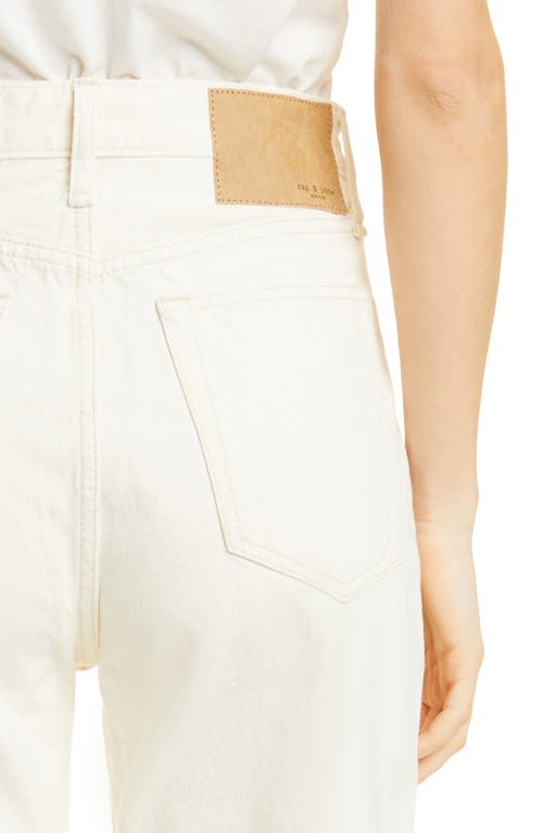 Rag & Bone Icons Alex High Waist Straight Leg Organic Cotton Jeans In Ecru