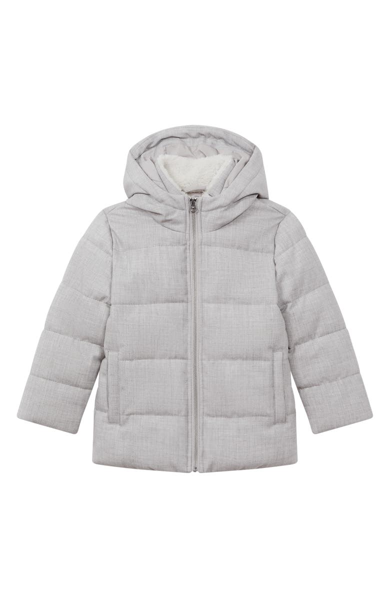 Reiss Disere Jr. Hooded Puffer Coat, Main, color, Soft Grey