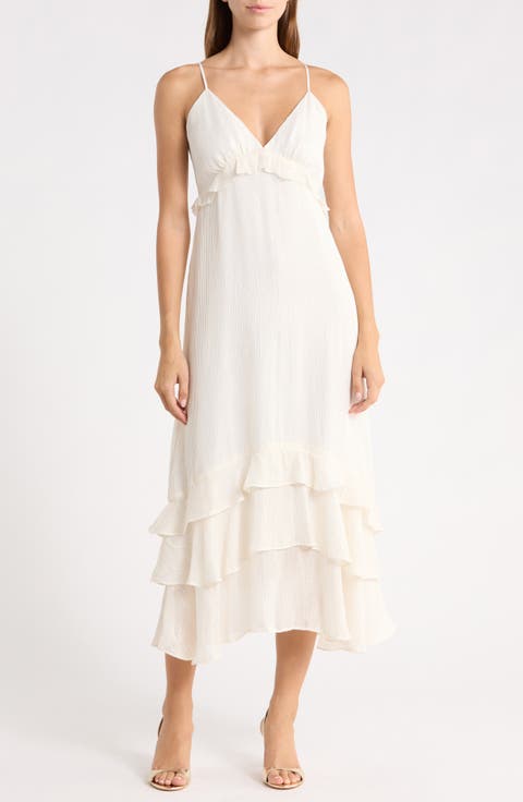 Esmeralda Metallic Chiffon Maxi Dress