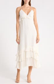 CAMI NYC Esmeralda Metallic Chiffon Maxi Dress