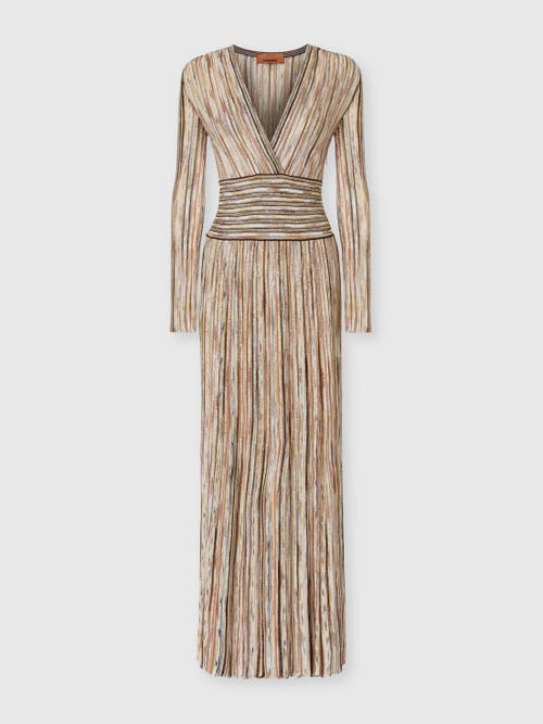 Missoni Long Ribbed Viscose-blend Dress With Sequins in Gold& Brown at Nordstrom, Size 40