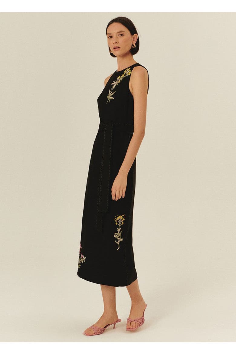 Julieta Midi Dress, Alternate, color, BLACK