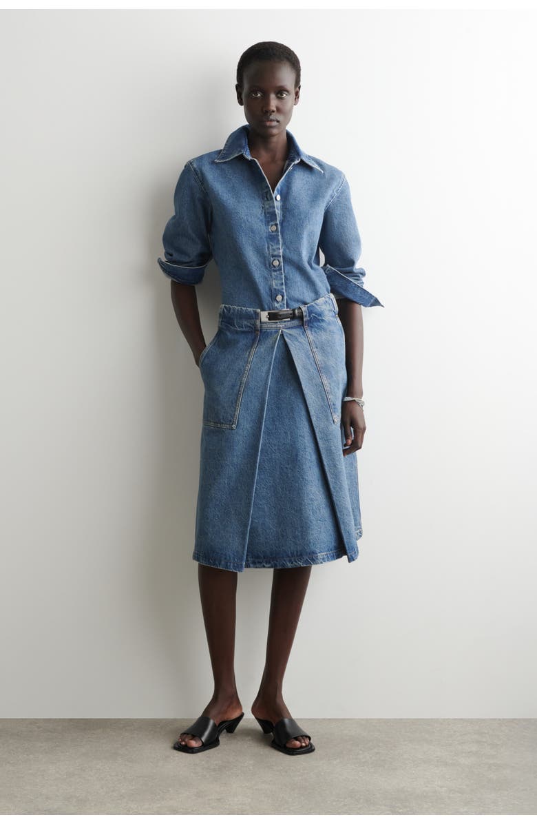COS Denim A-Line Utility Skirt, Main, color, Blue