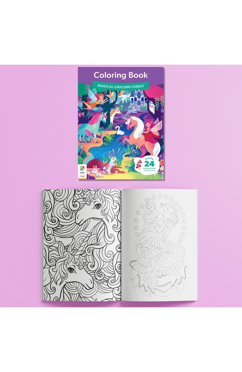 Jr. Jigsaw 100Piece Jigsaw Puzzle Magical Unicorn Forest Puzzle & Coloring Book, Alternate, color, 