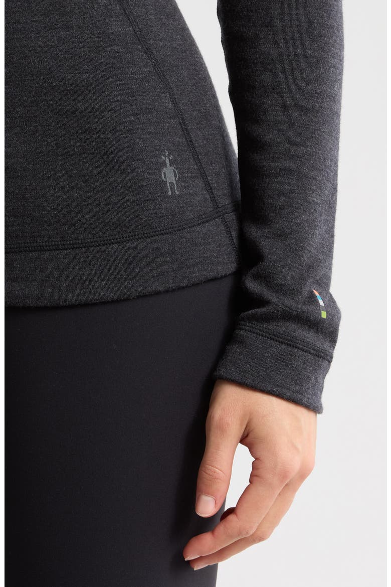 Classic Thermal Merino Base Layer Quarter Zip, Alternate, color, CHARCOAL HEATHER