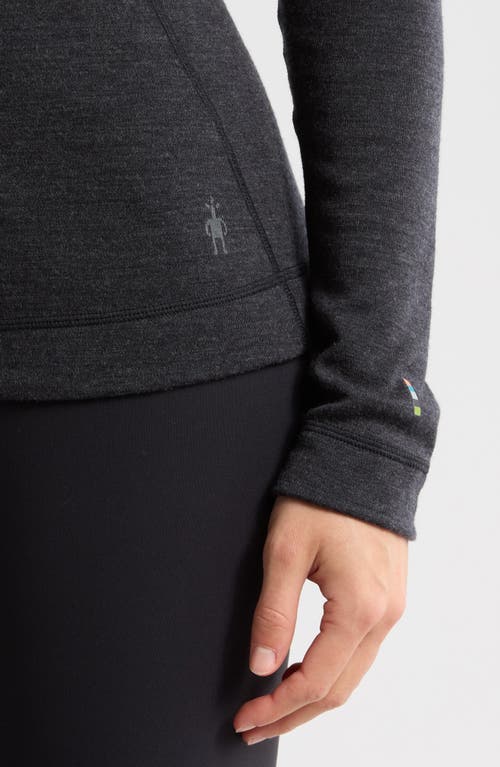Smartwool Classic Thermal Merino Base Layer Quarter Zip In Charcoal Heather