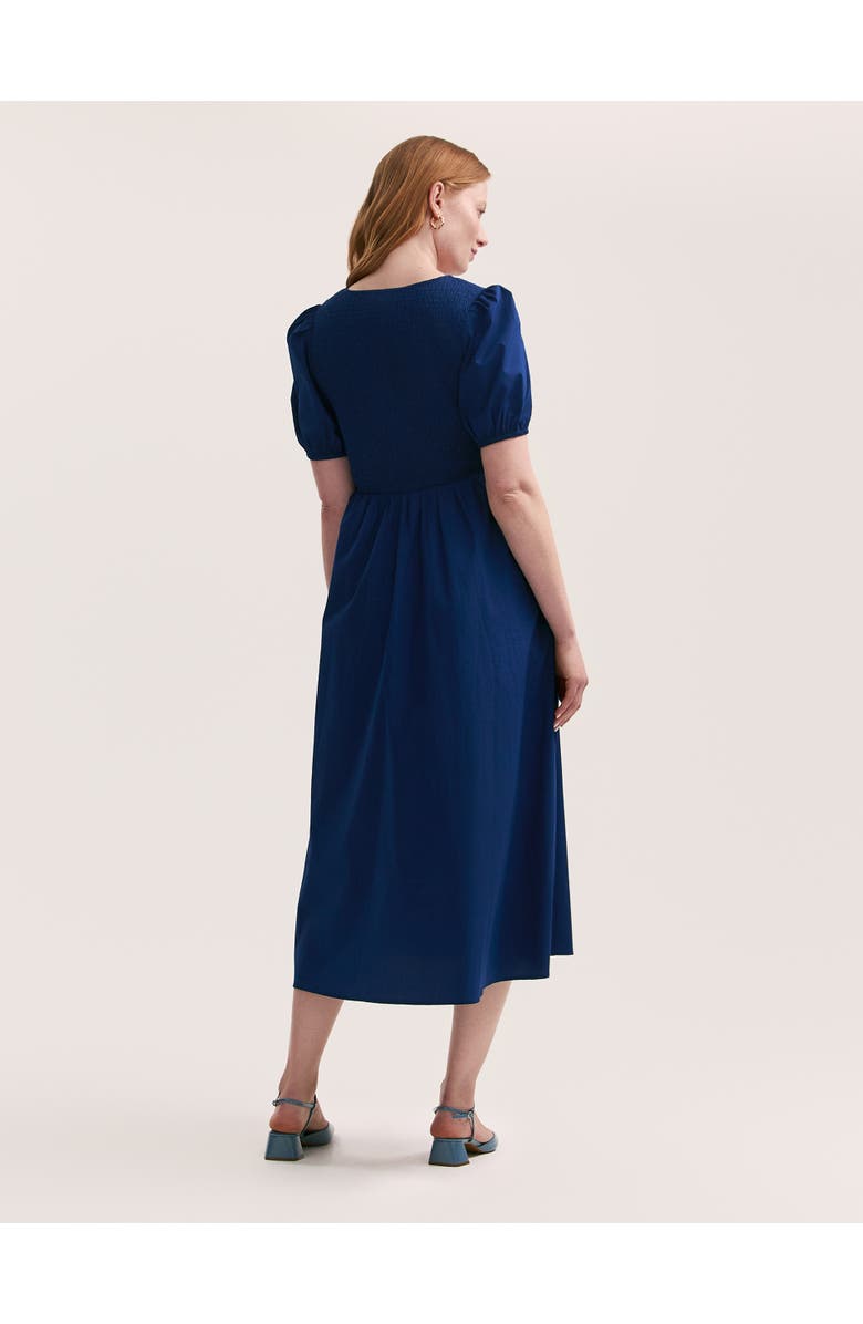 Finery London Jamilla Short Sleeve Cotton Midi Dress, Alternate, color, Indigo