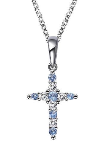 Lafonn Birthstone Cross Pendant Necklace