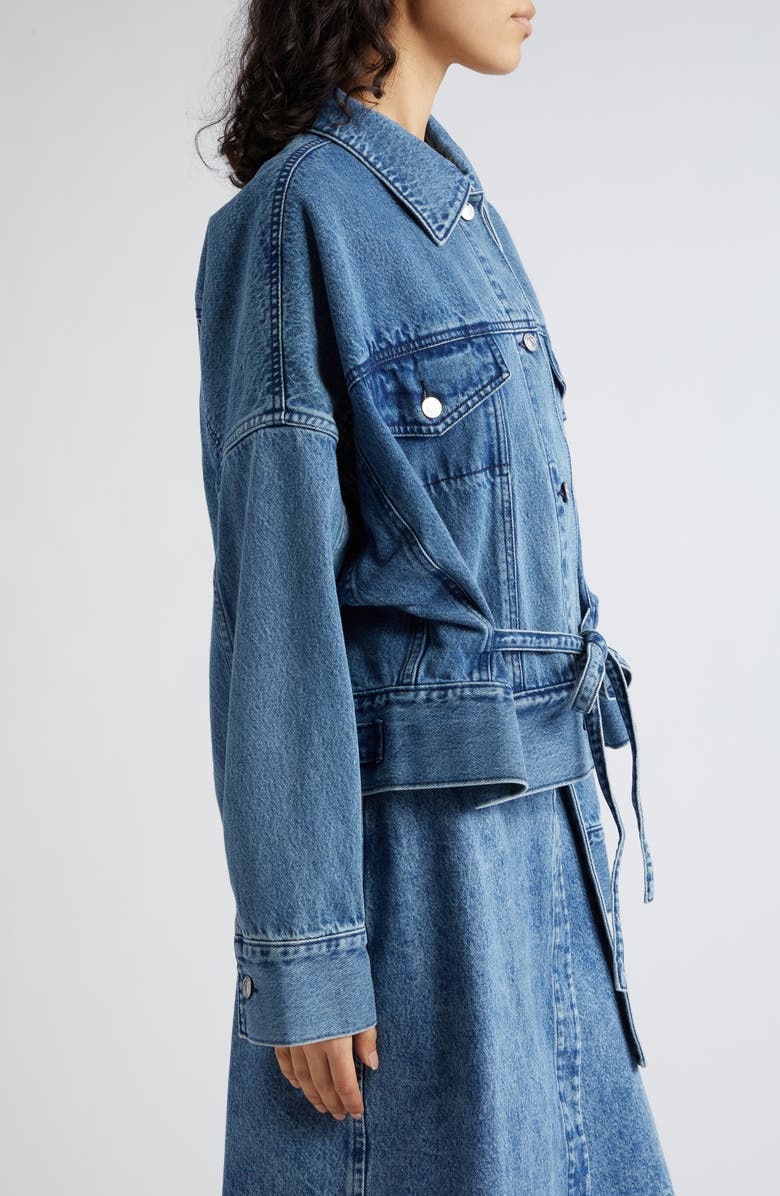 3.1 Phillip Lim Boxy Tie Waist Denim Jacket, Alternate, color, 