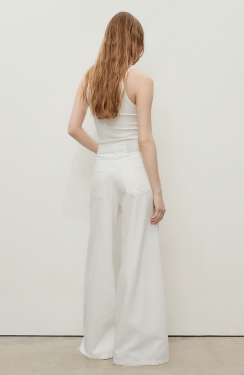 Mango High Waist Wide Leg Jeans In Neutral
