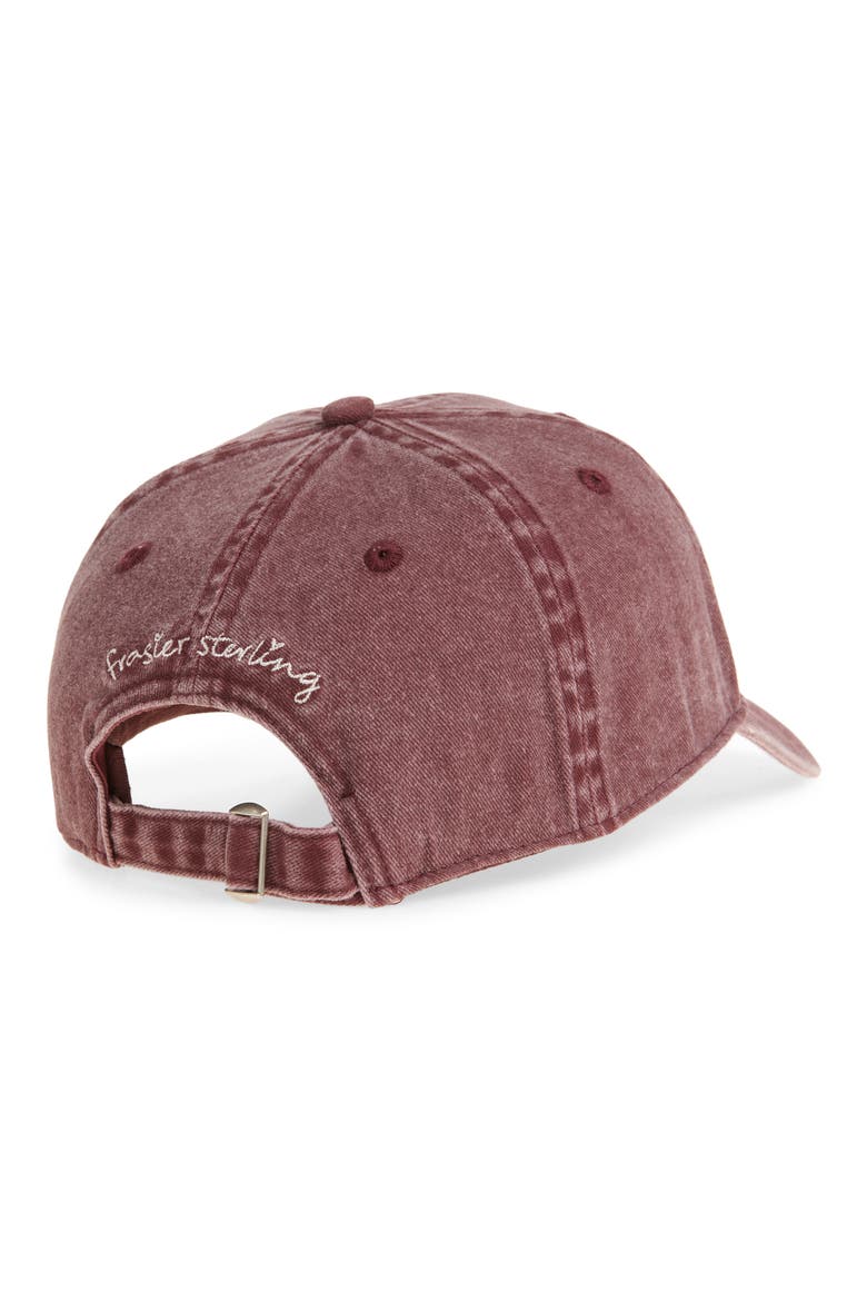 Bonjour Cotton Canvas Baseball Cap, Alternate, color, BURGUNDY