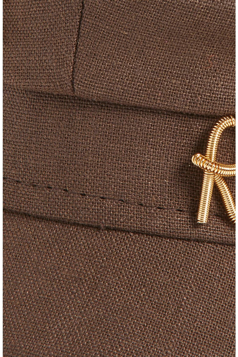 Logo Embellished Canvas Newsboy Cap, Alternate, color, BROWN
