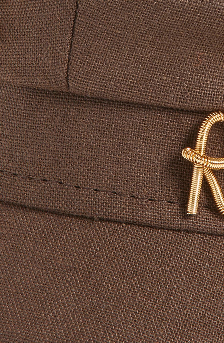 Ruslan Baginskiy Logo Embellished Canvas Newsboy Cap, Alternate, color, Brown