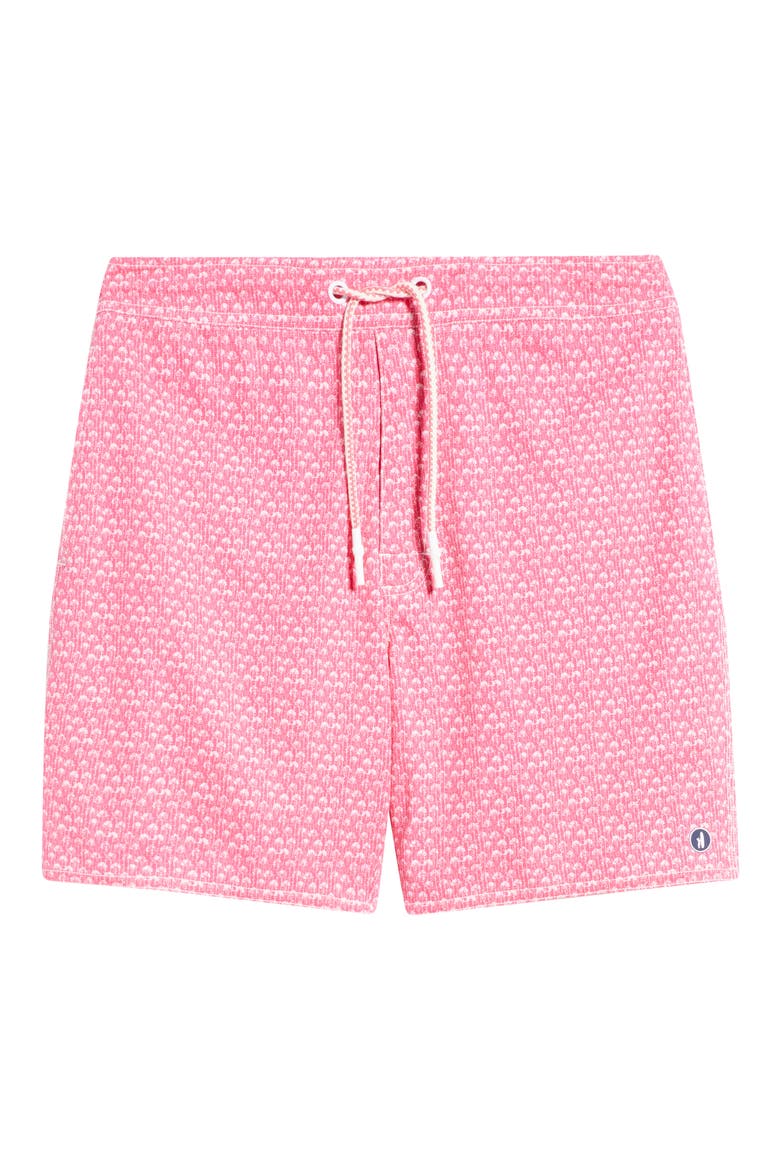 Scallop Swim Trunks, Alternate, color, DAHLIA