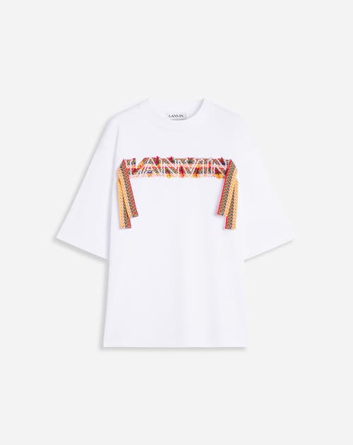 Lanvin Braided Ribbon Embroidered T-shirt In Optic White