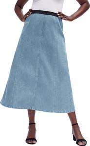 Jessica London Stretch Denim Jegging Skirt