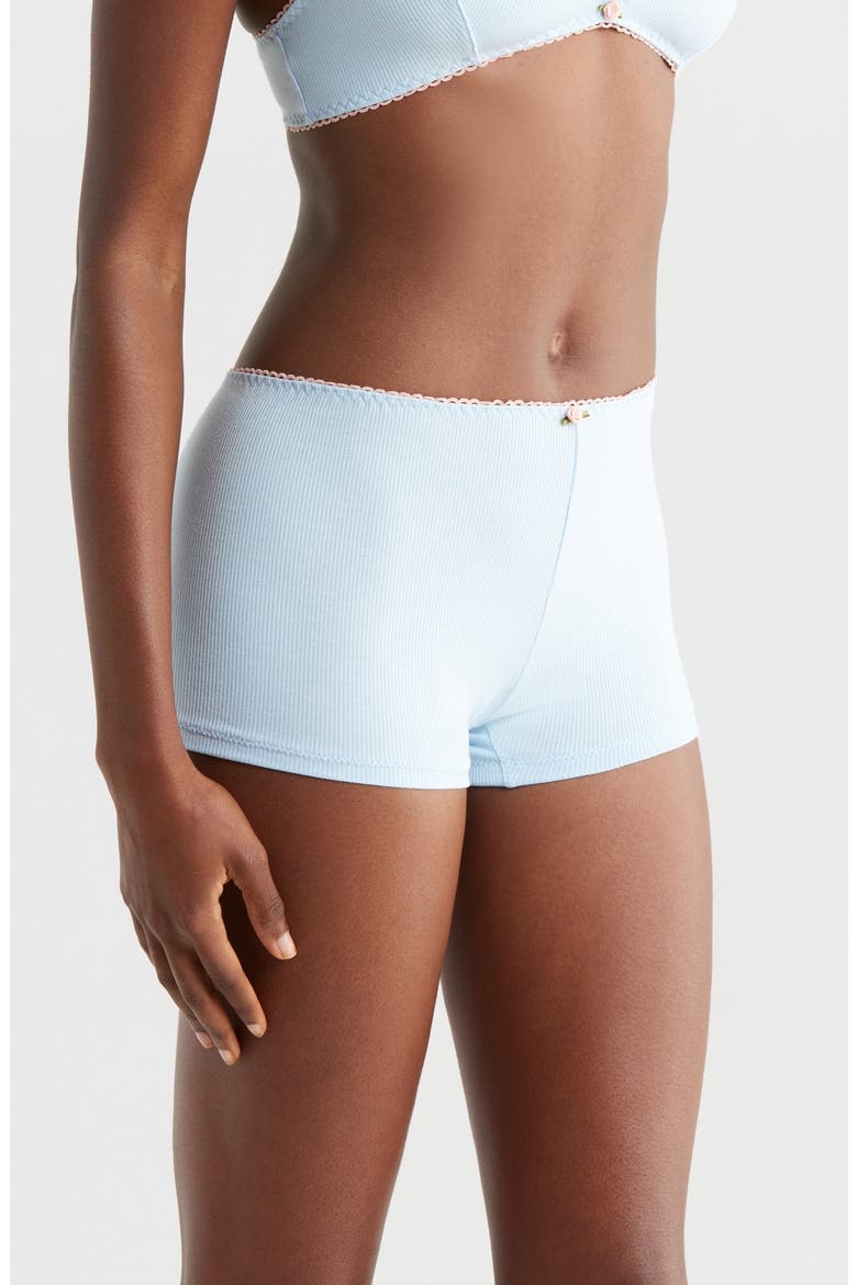 Rib Lounge Shorts, Alternate, color, POWDER BLUE