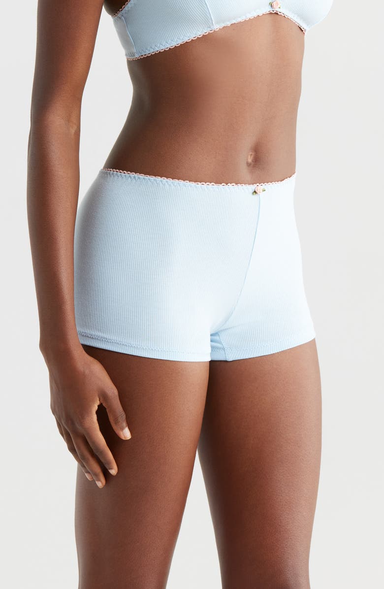 KILO BRAVA Rib Lounge Shorts, Alternate, color, Powder Blue