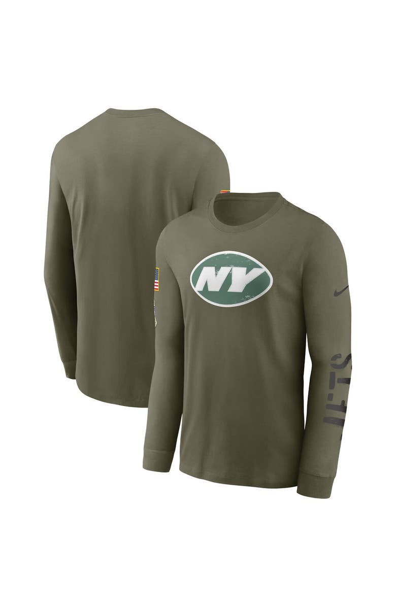 Nike Men's Nike Olive New York Jets 2022 Salute To Service Long Sleeve T-Shirt, Alternate, color,