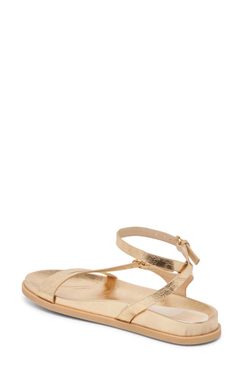 Dolce Vita Darlis Ankle Strap Sandal In Gold Distressed Leather