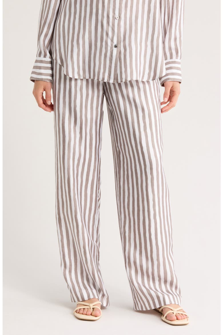 Relax Stripe Silk Pull-On Pants, Main, color, CINDR MULT